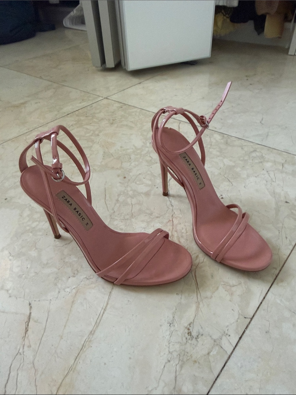 Zara Pink Strappy Stiletto Sandals